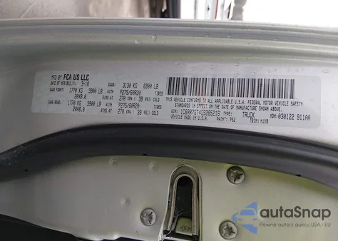 2016 Ram 1500 Big Horn z USA, uszkodzony, nr VIN 1C6RR7GT4GS285216